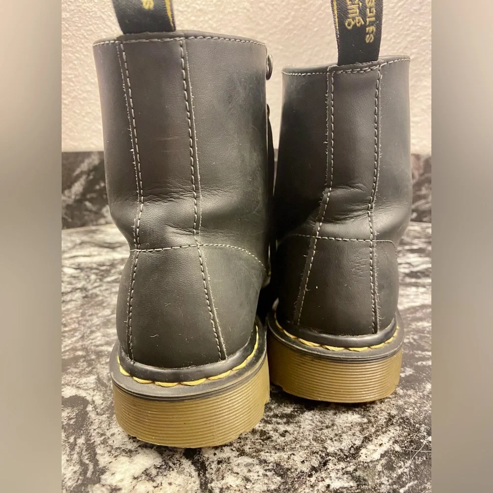 Dr. Martens Luana 7 Eyelet Lace Up Black Boots Women’s Size 6 UK 4 Leather - Picture 11 of 16